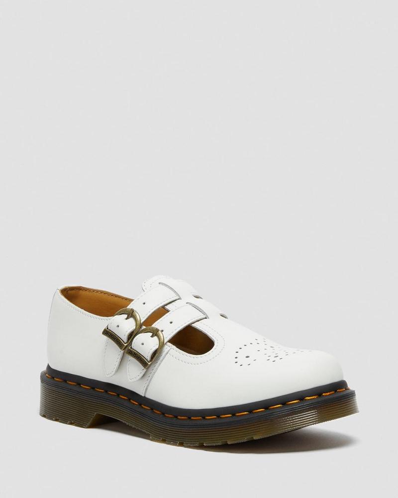 Women\'s Dr Martens 8065 Smooth Leather Mary Jane Shoes White | AU 333KOR